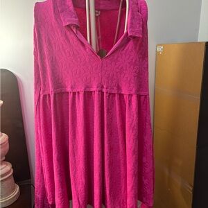 New with tags Bibi long sleeve top blouse Vibrant Pink Floral